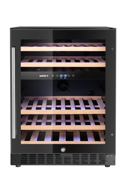 Frižider za vino, 2 zone, 46 boca, Arktic, Crna, 570x595x(H)820mm