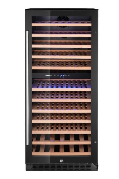 Frižider za vino, 2 zone, 124 boce, Arktic, 265L, Crna, 569x595x(H)1397mm