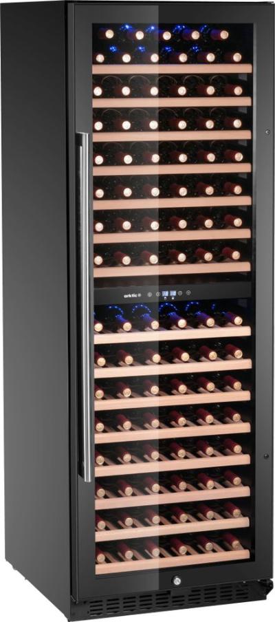 Frižider za vino, 2 zone, 131 boca, Arktic, 418L, Crna, 697x595x(H)1756mm