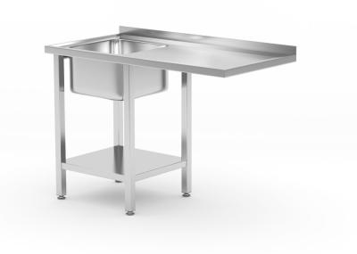 Sto za sudoperu sa policom i prostorom za podpultnu mašinu za pranje sudova, HENDI, levo, 1200x700x(H)850mm