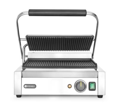 Kontaktni roštilj Panini, HENDI, Rebrasti vrh i dno, 230V/2200W, 430x375x(H)216mm