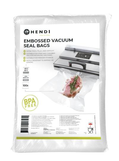 Reljefne vreće za vakumiranje sa hermetičkim zatvaračem, HENDI, 100 kom, 200x300mm