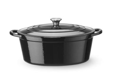 Emajlirana posuda od lijevanog željeza, HENDI, 6,88L, Crna, 405x255x(H)134mm