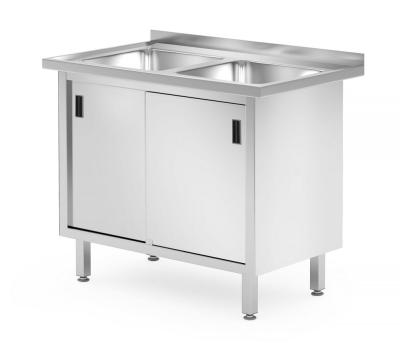 Dvostruki sudoper sa ormarićem – zavaren, HENDI, Profi Line, 1000x600x(H)850mm