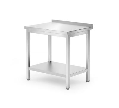 Zidni radni sto sa policom Budget Line – montažni, dubina: 600 mm, HENDI, Kitchen Line, 800x600x(H)850mm