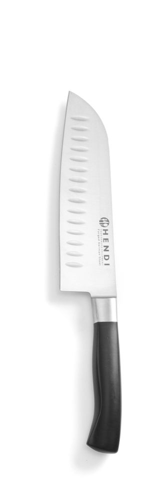 Santoku nož, HENDI, Profi Line, Granton zarezi, Crna, (L)310mm
