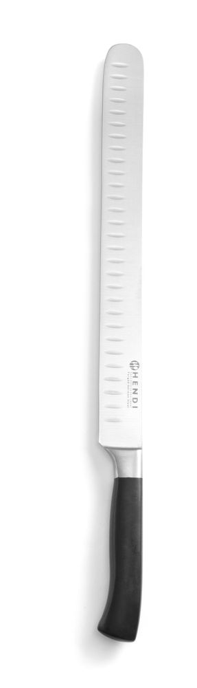 Nož za šunku/losos, HENDI, Profi Line, Granton zarezi, Crna, (L)430mm