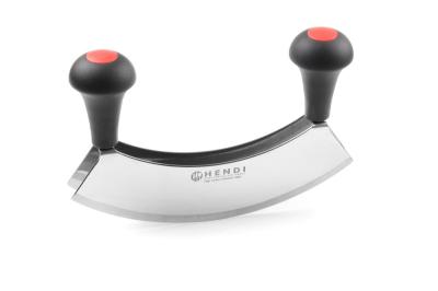 Polukružni nož za seckanje, HENDI, Dupla oštrica, Crna, 215x150mm