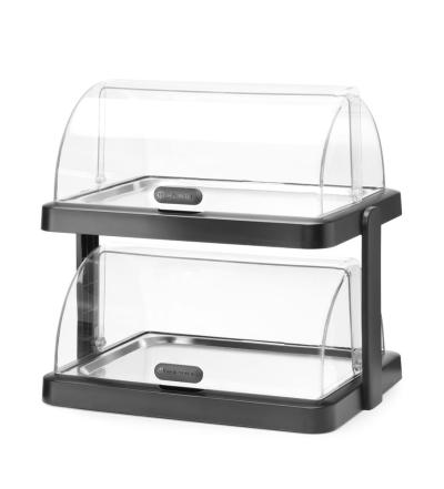 Dupla rashladna roll-top vitrina Duo, UNIQ, HENDI, dizajnirao Robert Bronwasser, Crna, 480x355x(H)480mm