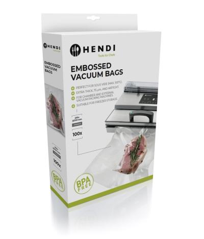 Reljefne kese za vakuumsko pakovanje, HENDI, 100 kom, 200x300mm