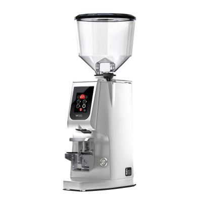 Eureka Atom W 65 Coffee Grinder - Precision & Efficiency - Titanium - Chrome - Tall Hopper - 110 V