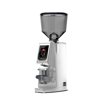 Eureka Atom W 75 Coffee Grinder - Advanced Grinding - Red Speed - Chrome - Tall Smoked Hopper - 110 V