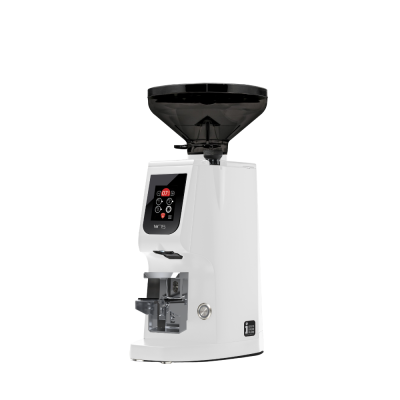 Eureka Atom W 75 Coffee Grinder - Advanced Grinding - Red Speed - White - Short Smoked Hopper - 110 V
