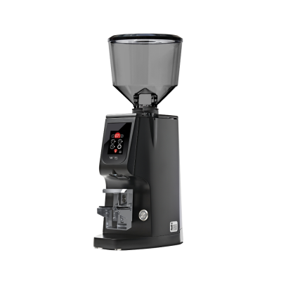 Eureka Atom W 75 Coffee Grinder - Advanced Grinding - Titanium - Black - Blow Up Tall Smoked Hopper - 110 V