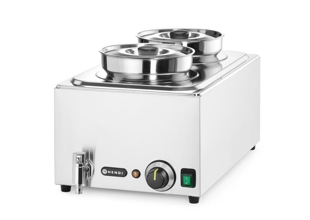 Komplet: Bain-marie HENDI Ranger + rezervoar 2x 4L sa poklopcem, HENDI, 8L, 220-240V/1000W, 604x332x(H)315mm