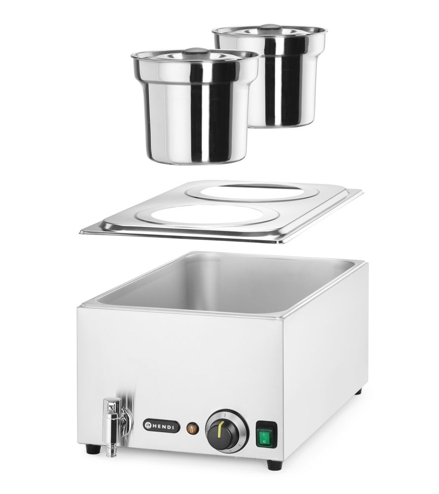 Komplet: Bain-marie HENDI Ranger + rezervoar 2x 4L sa poklopcem, HENDI, 8L, 220-240V/1000W, 604x332x(H)315mm