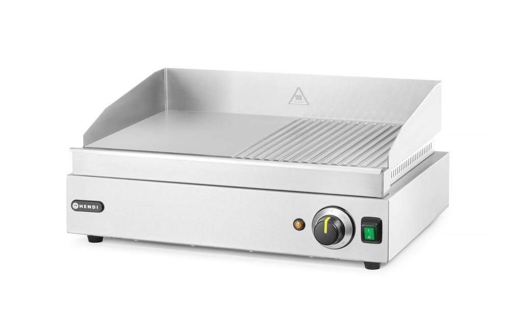 Roštilj Profi Line, HENDI, Profi Line, 1/2 ravno, 1/2 rebrasto, 230V/2400W, 527x404x(H)233mm