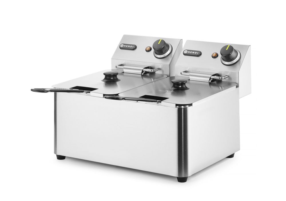 Friteza Kitchen Line - 2x4L, HENDI, Kitchen Line, 8L, 230V/6000W, 470x380x(H)315mm