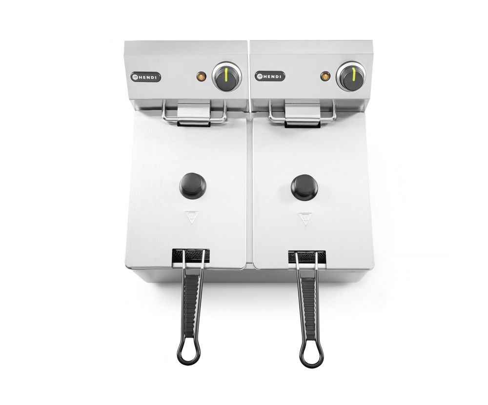Friteza Kitchen Line - 2x4L, HENDI, Kitchen Line, 8L, 230V/6000W, 470x380x(H)315mm