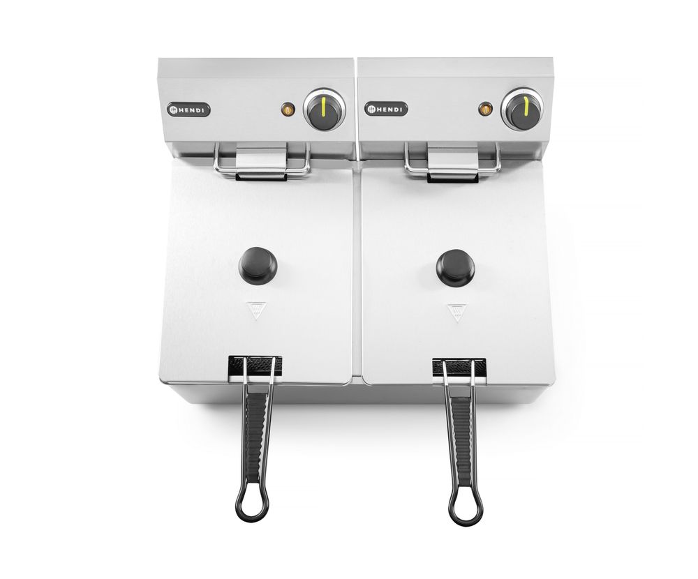 Friteza Kitchen Line - 2x 6L, HENDI, Kitchen Line, 12L, 230V/6600W, 550x430x(H)305mm