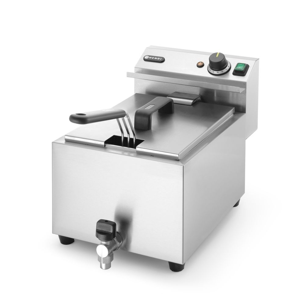 Friteza Profi Line sa ispusnim ventilom - 8 l, HENDI, Profi Line, 8L, Svetlosiva, 230V/3500W, 305x515x(H)354mm