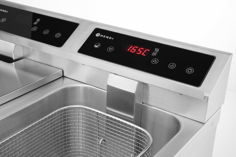 Indukciona friteza sa ispusnim ventilom - 2 x 8 l, HENDI, Profi Line, 16L, 230V/7000W, 577x609x(H)410mm