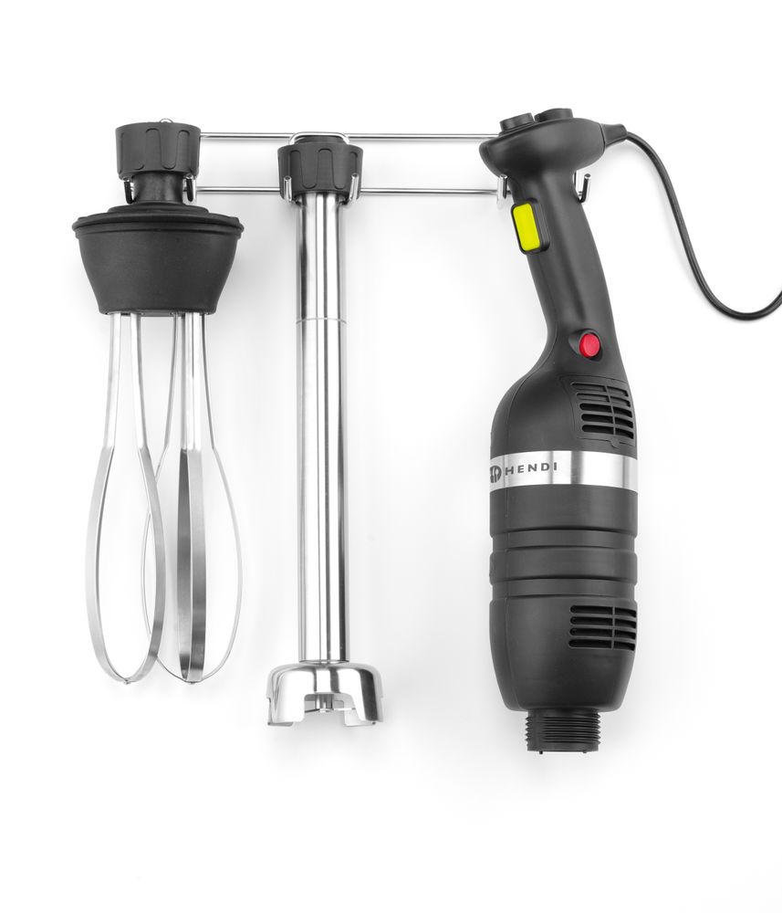 Komplet: Štapni mikser 350 sa promenljivom brzinom + mutilica + stalak za zidnu montažu, HENDI, Kitchen Line, Crna, 230V/350W, 110x324x(H)816mm