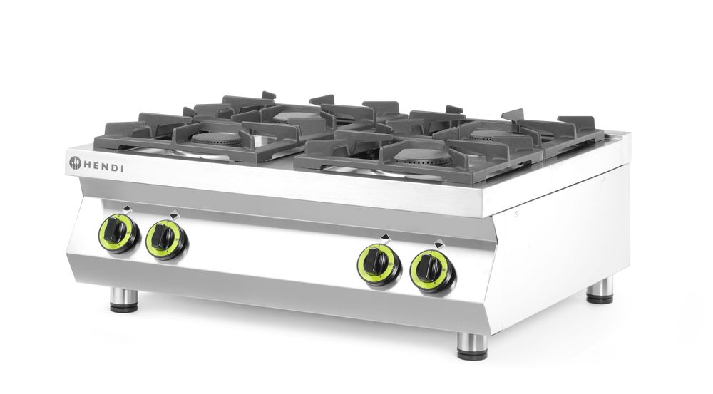 Gasni šporet sa 4 gorionika - pultni, HENDI, Kitchen Line, 19kW, 800x700x(H)310mm