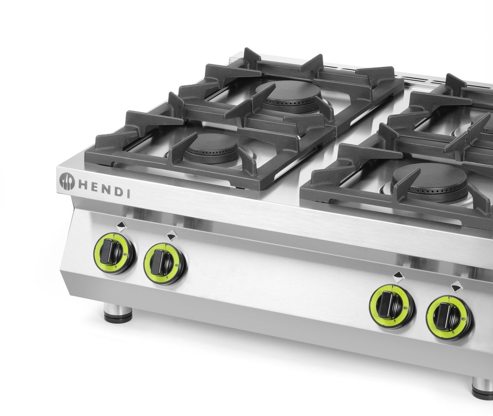 Gasni šporet sa 4 gorionika - pultni, HENDI, Kitchen Line, 19kW, 800x700x(H)310mm