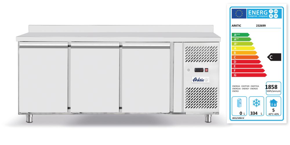 Zamrzivač-pult, 3 vrata 420L, Arktic, Profi Line, GN 1/1, 420L, 230V/600W, 1796x700x(H)879mm