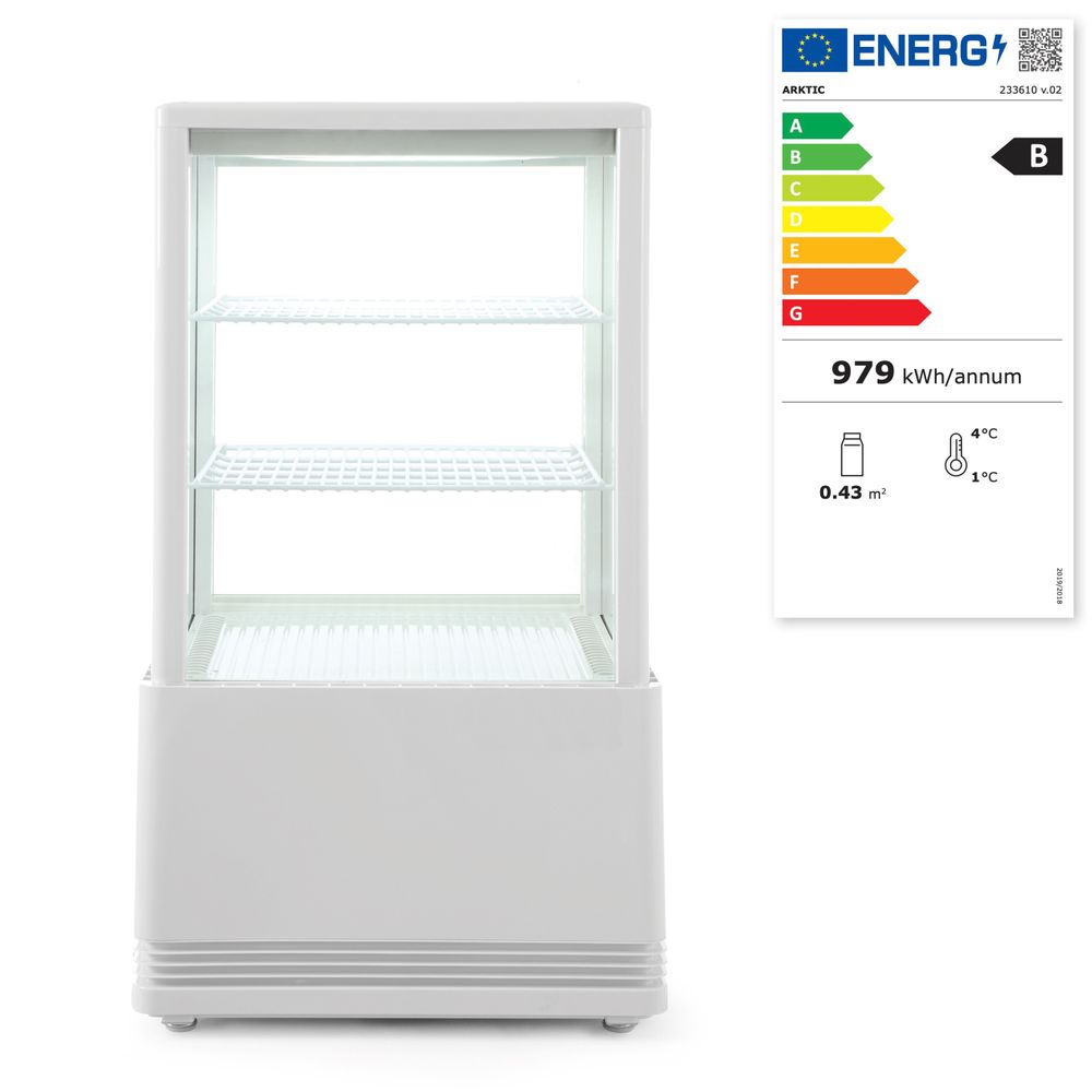 Hlađena vitrina za izlaganje, 58L, Arktic, Bela, 230V/170W, 452x406x(H)830mm