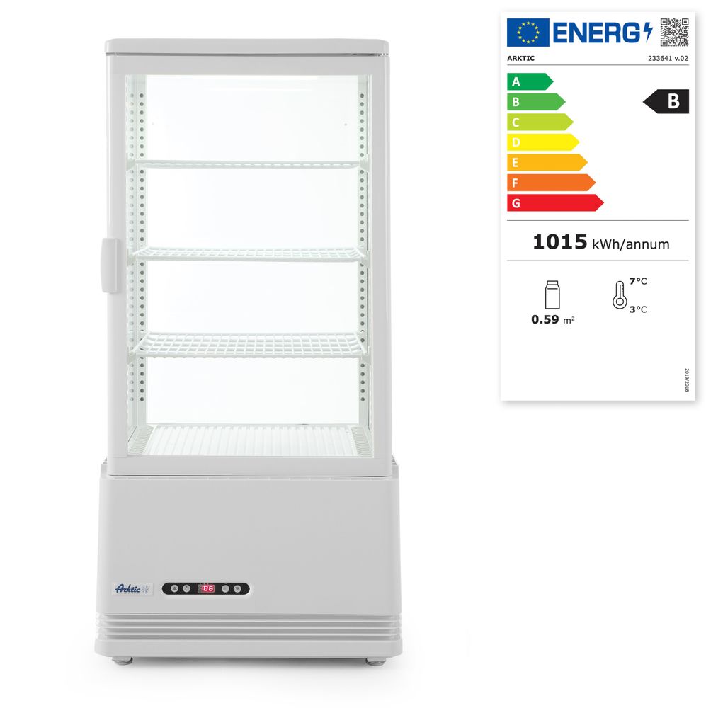 Hlađena vitrina za izlaganje, 78L, Arktic, Bela, 230V/170W, 444x397x(H)940mm