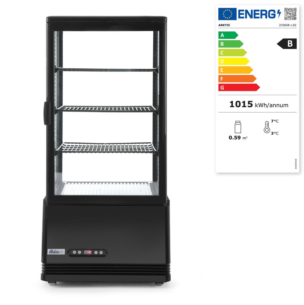 Hlađena vitrina za izlaganje, 78L, Arktic, Crna, 230V/170W, 444x397x(H)940mm