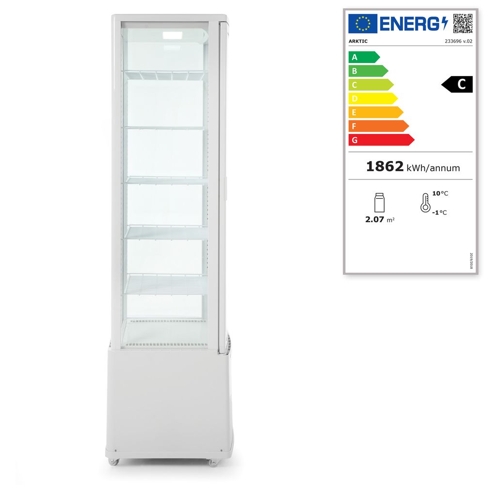 Hlađena vitrina za izlaganje, 270L, Arktic, Bela, 230V/290W, 550x520x(H)1870mm
