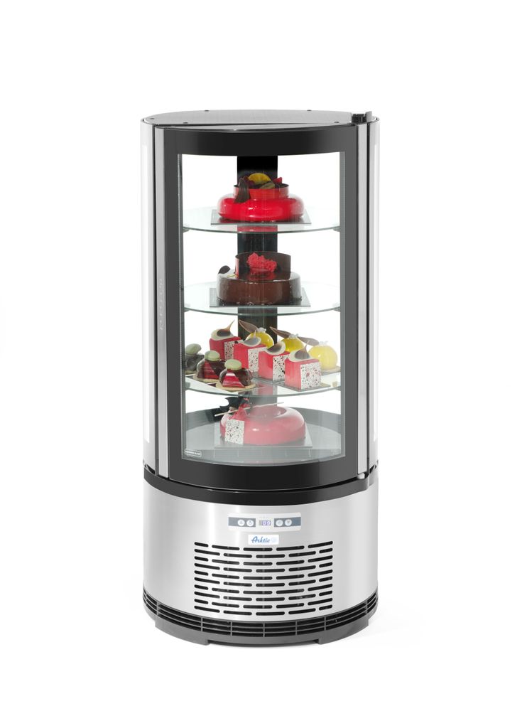 Okrugla vitrina za izlaganje kolača, Arktic, 100L, 230V/210W, ⌀480x(H)1065mm