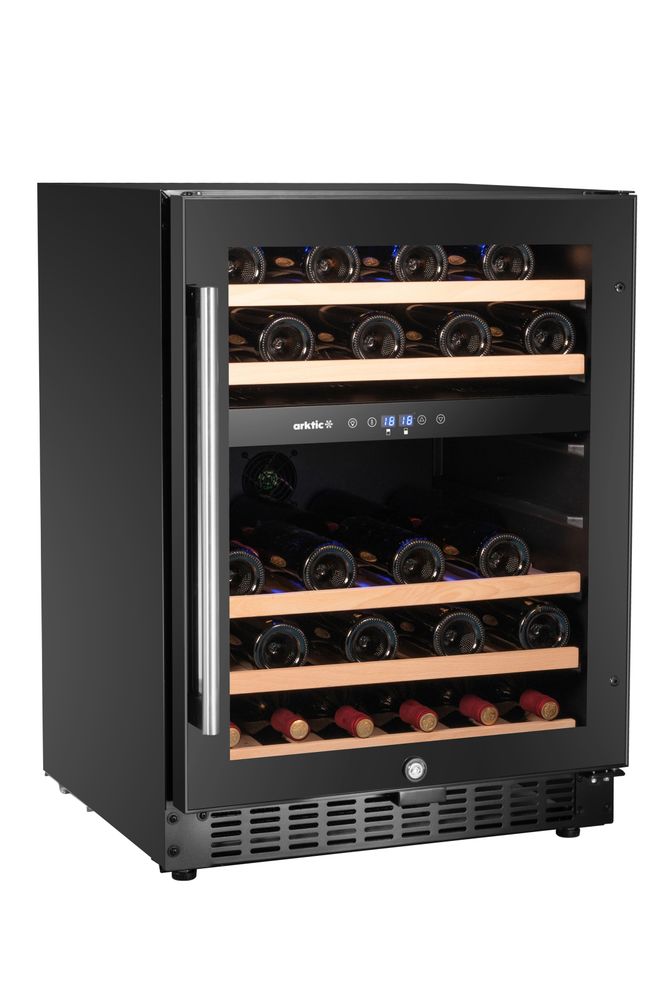 Frižider za vino, 2 zone, 46 boca, Arktic, Crna, 570x595x(H)820mm