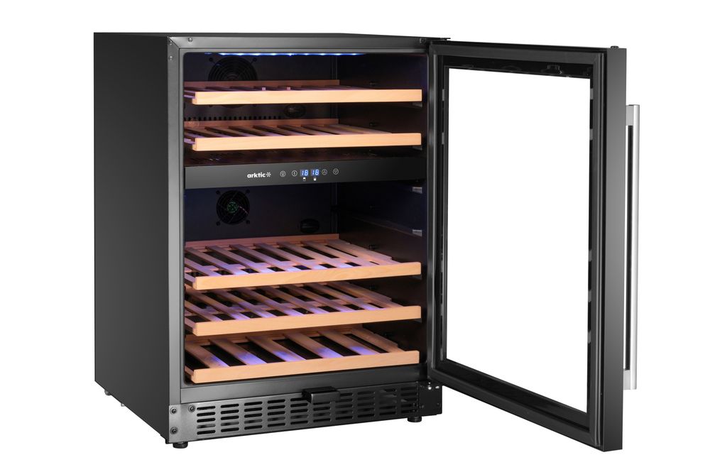 Frižider za vino, 2 zone, 46 boca, Arktic, Crna, 570x595x(H)820mm