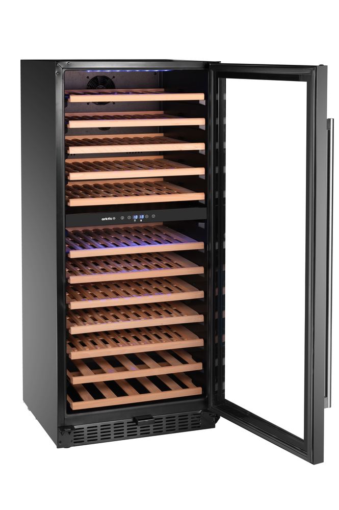 Frižider za vino, 2 zone, 124 boce, Arktic, 265L, Crna, 569x595x(H)1397mm