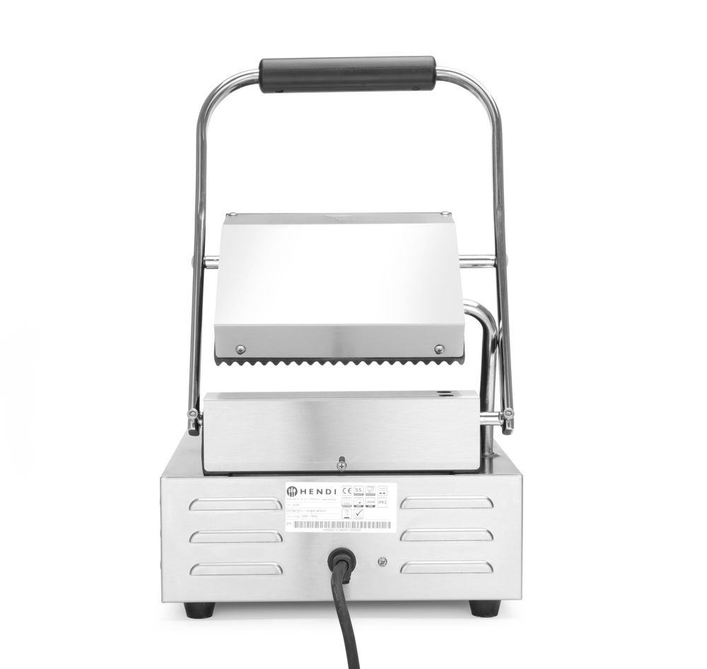 Kontaktni roštilj - jednostruki, HENDI, Rebrasti vrh i dno, 230V/1800W, 310x375x(H)216mm