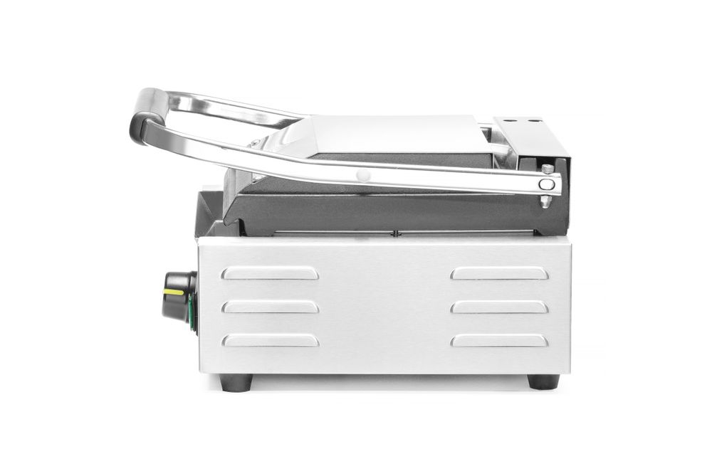 Kontaktni roštilj - jednostruki, HENDI, Rebrasti vrh i glatko dno, 230V/1800W, 310x375x(H)216mm
