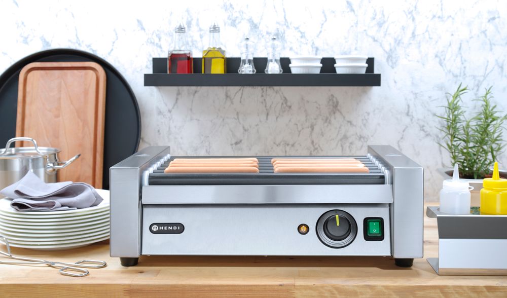 Roštilj sa valjcima za kobasice - jedna zona, HENDI, 7 valjaka, 230V/740W, 525x365x(H)176mm