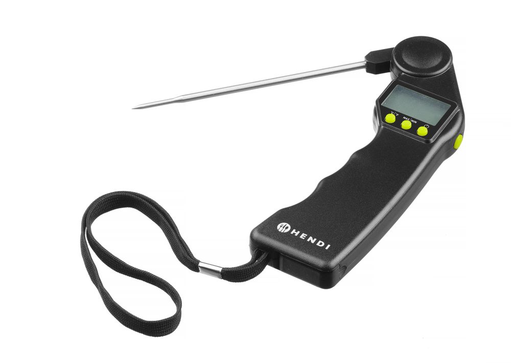 Digitalni termometar sa preklopnom sondom, HENDI, Crna, 160x55x(H)20mm