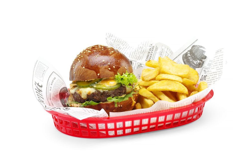 Korpe za posluživanje u fast food stilu, HENDI, Crvena, 6 kom, 275x175x(H)38mm