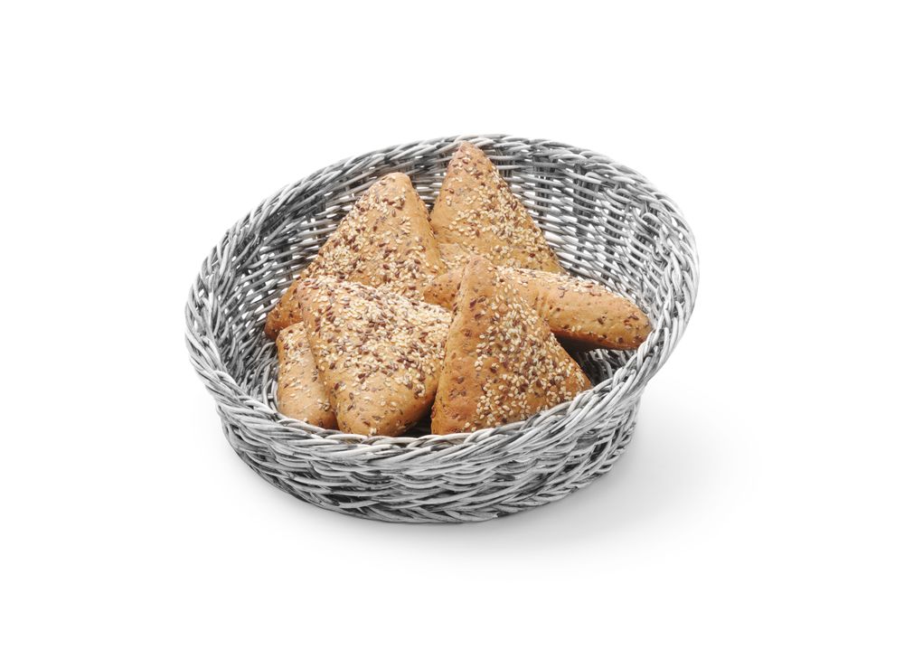 Ugaona okrugla korpa za pecivo, HENDI, Svetlosiva, ⌀310x(H)120mm