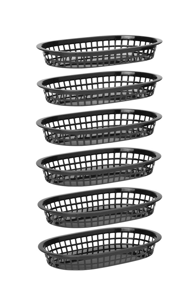 Korpe za posluživanje u fast food stilu, HENDI, Crna, 6 kom, 275x175x(H)38mm