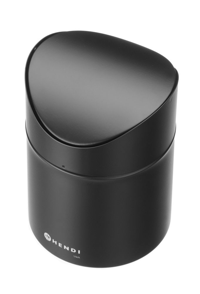 Stona kanta za otpatke sa ljuljajućim poklopcem, HENDI, 1,2L, Crna, ⌀120x(H)165mm