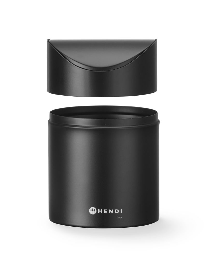 Stona kanta za otpatke sa ljuljajućim poklopcem, HENDI, 1,2L, Crna, ⌀120x(H)165mm