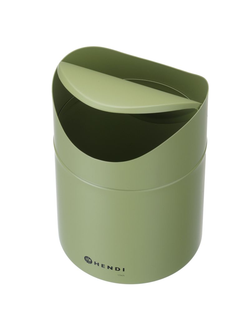 Stona kanta za otpatke s ljuljajućim poklopcem, HENDI, 1,2L, Zelena, ⌀120x(H)165mm