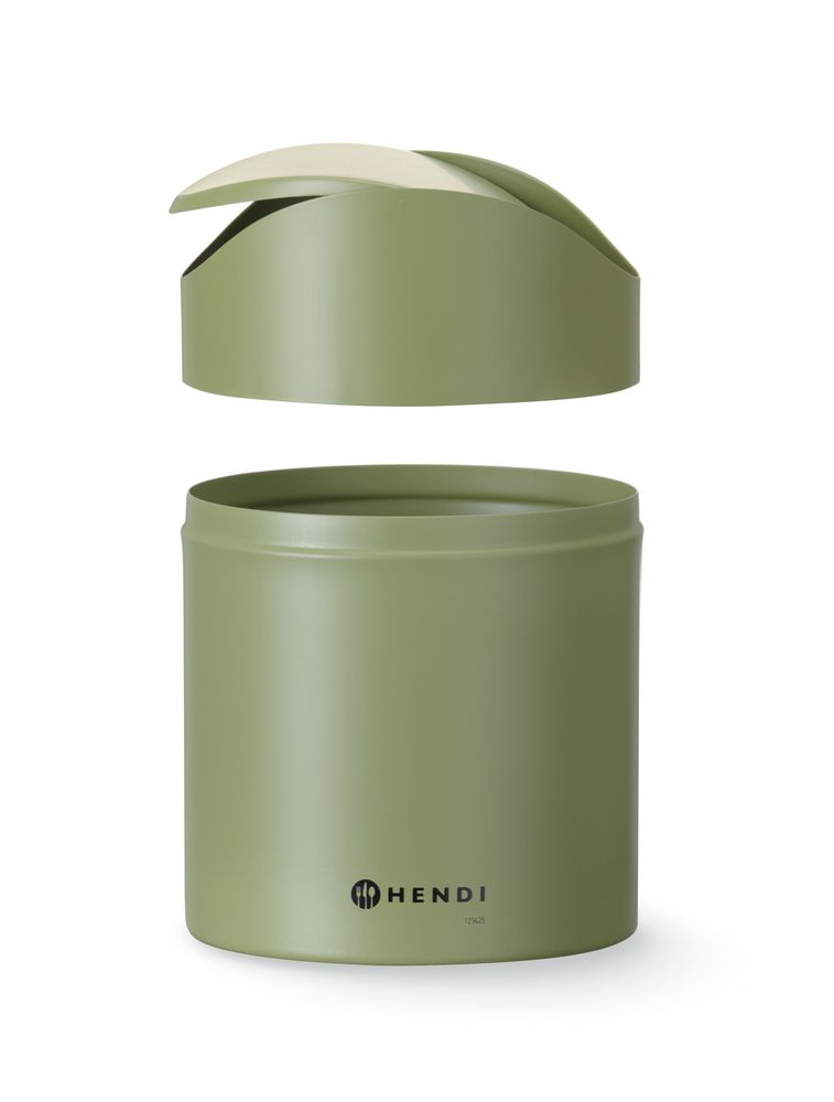 Stona kanta za otpatke s ljuljajućim poklopcem, HENDI, 1,2L, Zelena, ⌀120x(H)165mm