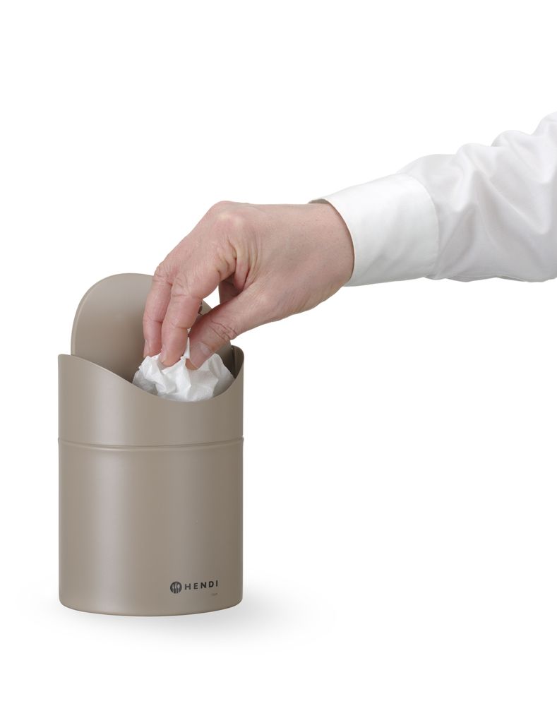 Stona kanta za otpatke sa ljuljajućim poklopcem, HENDI, 1,2L, Bež, ⌀120x(H)165mm